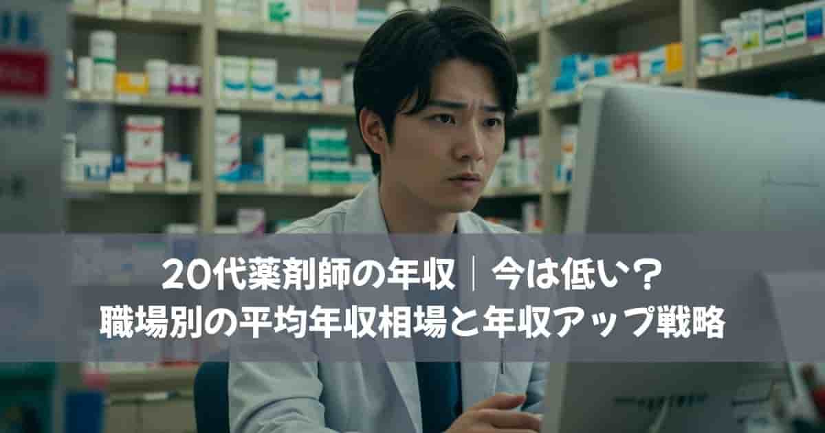 20代薬剤師の年収｜今は低い？職場別の平均年収相場と年収アップ戦略