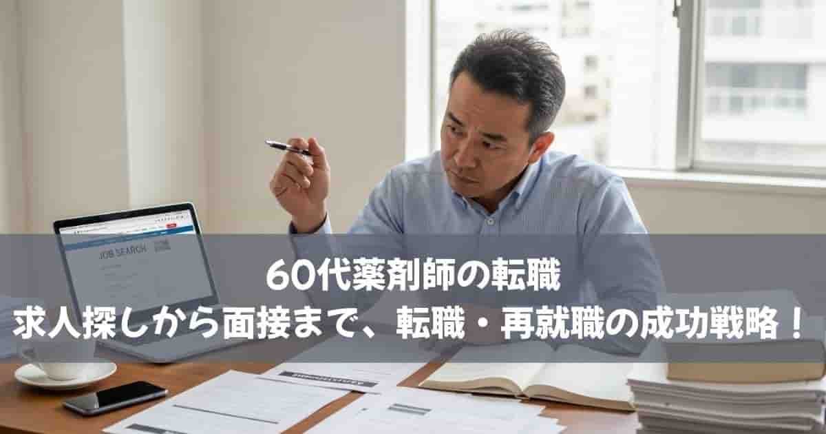 60代薬剤師の転職｜求人探しから面接まで、転職・再就職の成功戦略！