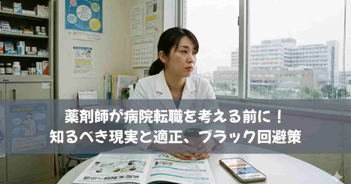 薬剤師が病院転職を考える前に！知るべき現実と適正、ブラック回避策
